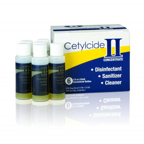 Cetylcide-II Hard Surface Disinfectant in 1/2 oz. Refills - Pre-Measured Bottles, Bulk Packs